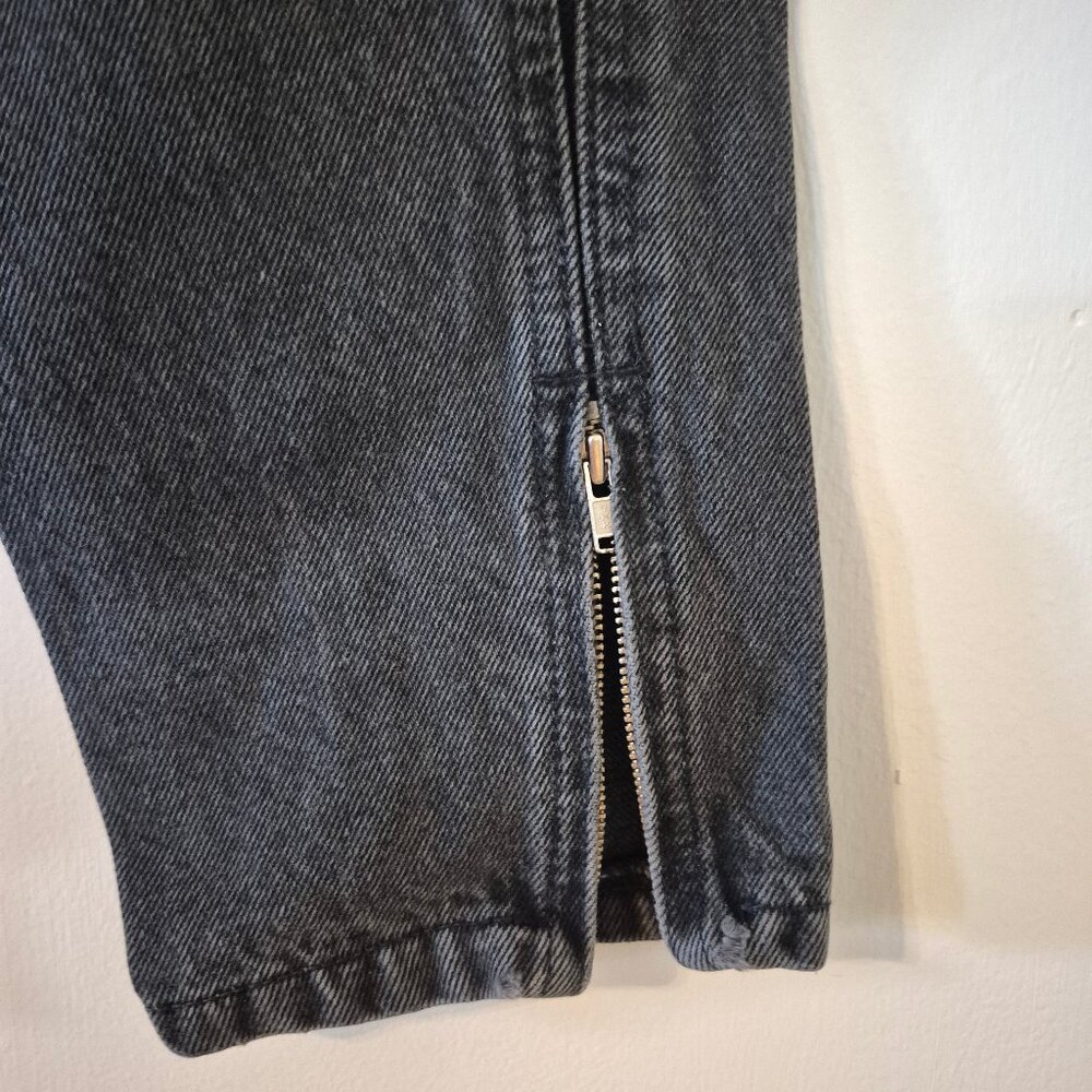 VTG L.A. Gear High Waisted Black Tapered Peg Top Zip Ankle Mom Jean Retro 80 90s - Picture 14 of 14